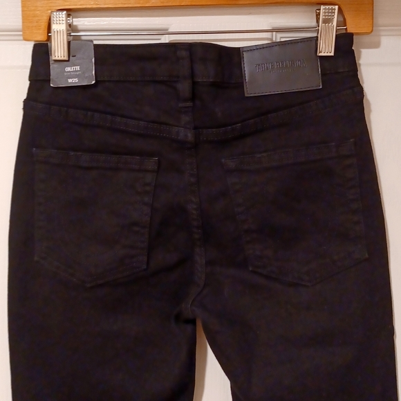 TRUE RELIGION COLETTE SLIM STRAIGHT BLACK JEANSTa - Picture 12 of 14